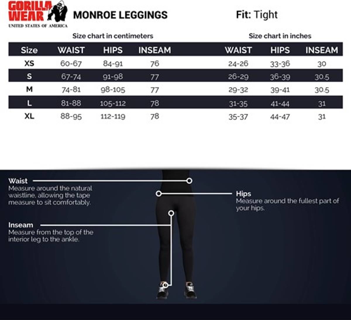 Monroe Leggings, Black - GoActiveShop