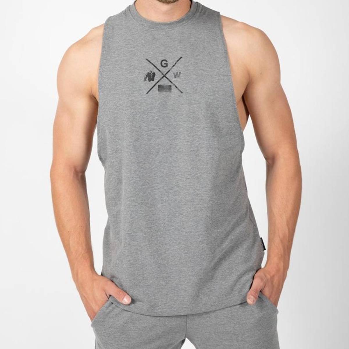 Cisco Drop Armhole Tank Top - Gray/Black - GoActiveShop